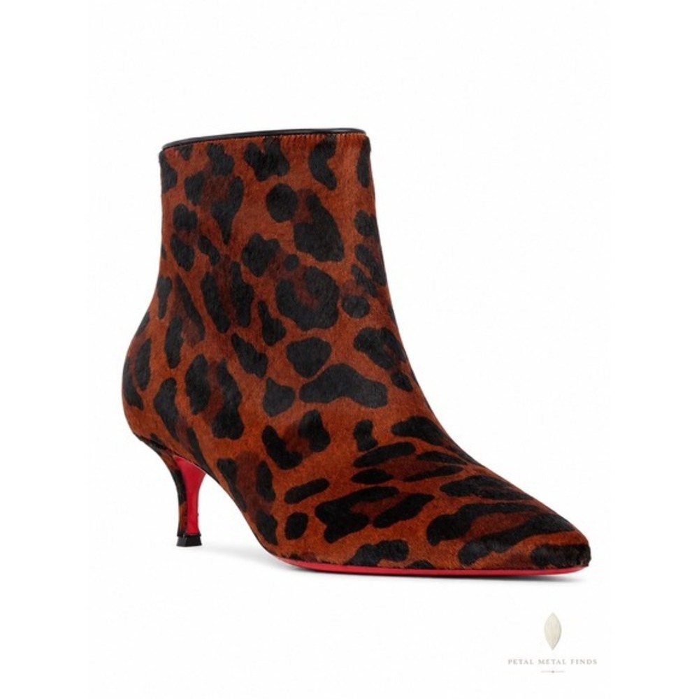 Christian Louboutin So Kate Booty 55mm Pony Leopard Print Ankle Boots Size‎ 38